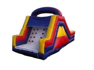 Inflatable rock-climb dry slide