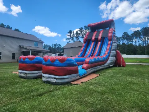 Wow Inflatables bounce house and dry slide combo rental at birthday party in Peachtree City Georgia