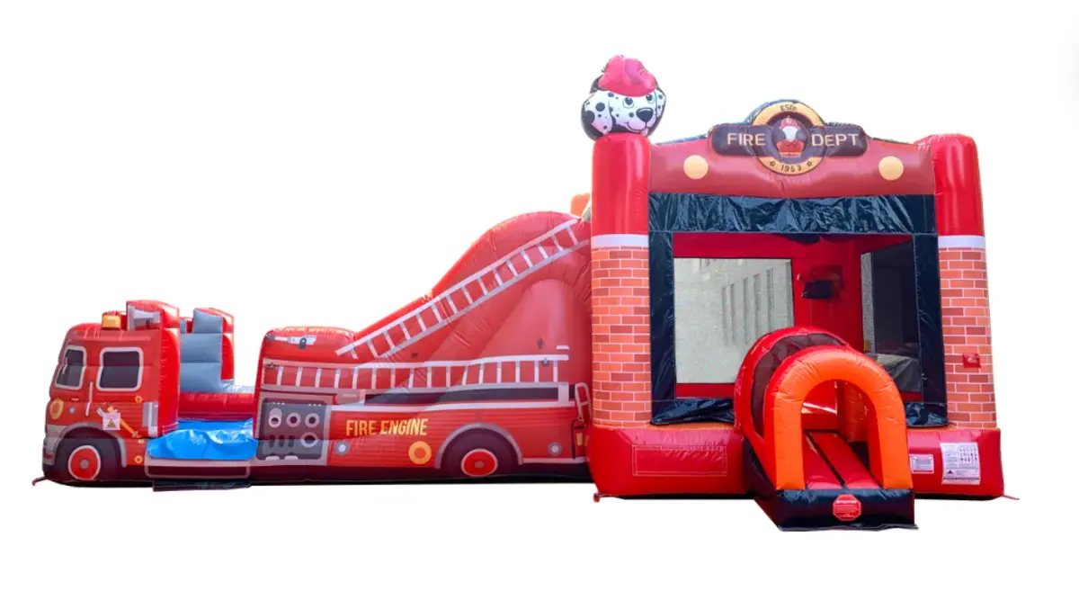 Actual Wow Inflatables Fire House Combo rental unit